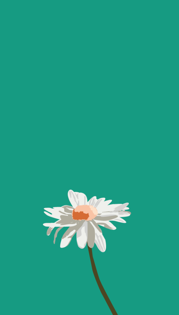 White Flower, Teal Ground